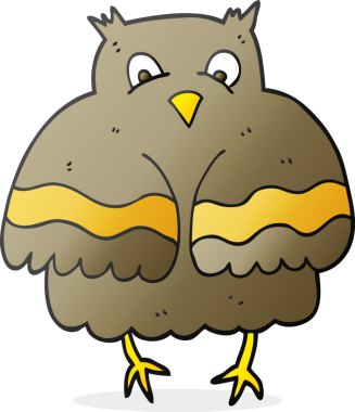 Bir insan tarafından çizilmiş baykuş çizimi.