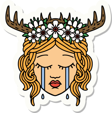 Bir insan tarafından çizilmiş ağlayan insan rahibin çıkartması.