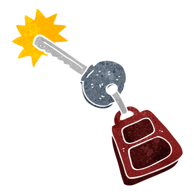 Bir insan tarafından çizilmiş freehand retro çizgi film anahtarı