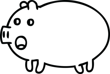 Bir insan tarafından çizilmiş bir domuz çizimi.