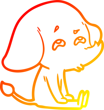 Bir insan tarafından çizilmiş bir filin sıcak çizgi çizimi