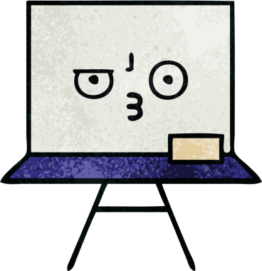 Bir insan tarafından çizilmiş beyaz bir panonun retro grunge desen karikatürü