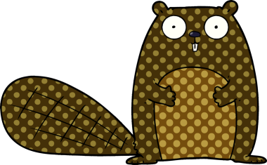 bir insan tarafından çizilmiş karikatür kunduzu