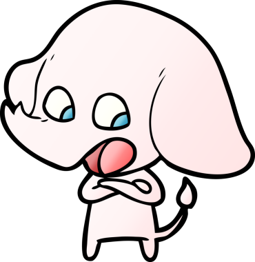 Bir insan tarafından çizilmiş şirin bir fil.