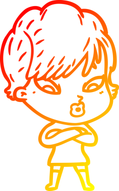 Bir insan tarafından çizilmiş bir karikatür kadın çizimi