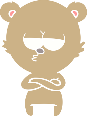 Sıkıcı ayı düz renkli çizgi film bir insan tarafından çizildi