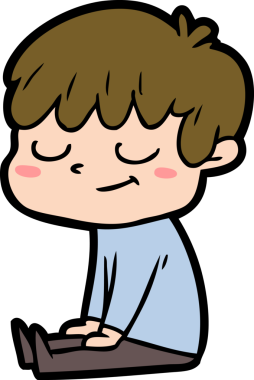 Bir insan tarafından çizilmiş mutlu çocuk çizgi filmi.