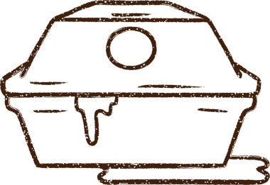 Bir insan tarafından çizilmiş paket kutusu karakalem çizimi