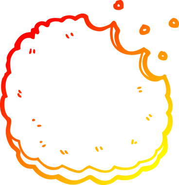 Bir insan tarafından çizilmiş bir bisküvinin sıcak çizgi çizimi