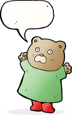 Bir insan tarafından çizilmiş komik bir çizgi film ayısı.