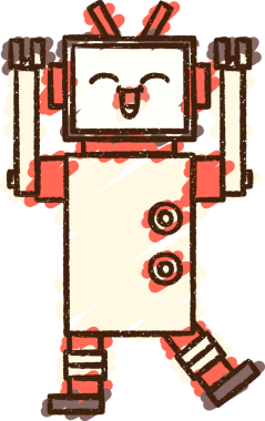 Bir insan tarafından çizilen robot tebeşiri.