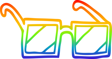 gökkuşağı gradyan çizgi çizimi bir insan tarafından çizilmiş kare gözlük