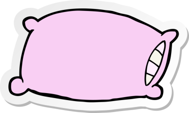 Bir insan tarafından çizilmiş karikatür yastığının çıkartması.