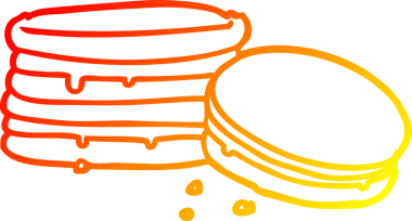 Bir insan tarafından çizilen bisküvinin sıcak gradyan çizgisi