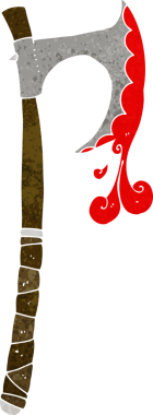 Bir insan tarafından çizilmiş viking baltası.