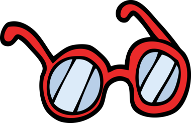 Bir insan tarafından çizilmiş el çizimi karikatür gözlüğü.