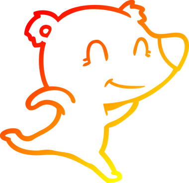 Bir insan tarafından çizilmiş, dost canlısı bir ayının çizgi çizimi.