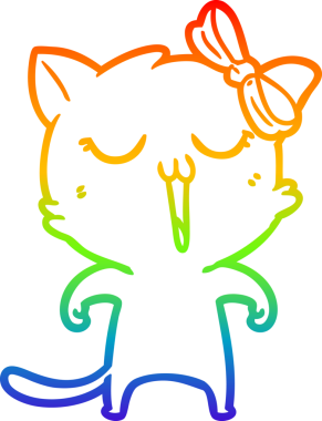 gökkuşağı gradyanı çizimi bir insan tarafından çizilmiş çizgi film kedisi