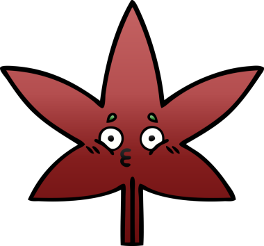 Bir insan tarafından çizilen güz yaprağının gölgelenmiş karikatürü