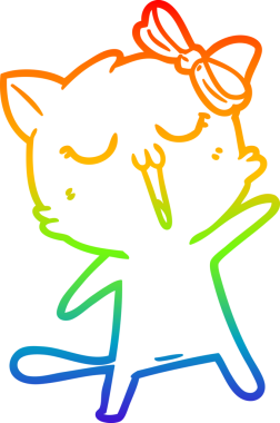 gökkuşağı gradyanı çizimi bir insan tarafından çizilmiş çizgi film kedisi