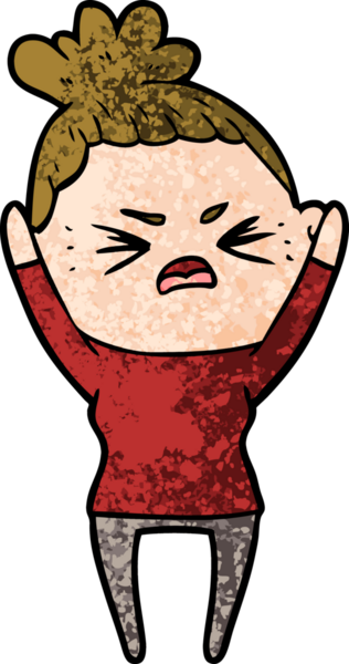 Bir insan tarafından çizilmiş kızgın bir kadın.