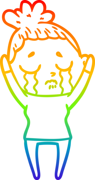 Bir insan tarafından çizilmiş ağlayan bir karikatür çizimi.