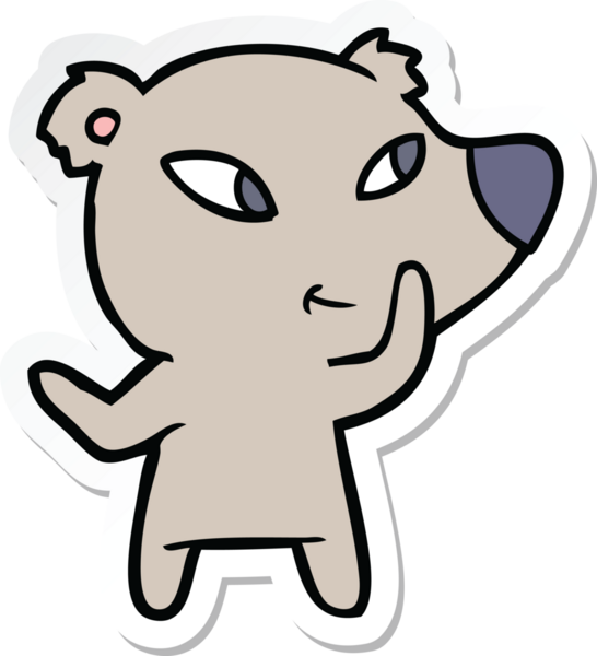 Bir insan tarafından çizilmiş şirin bir ayının çıkartması.