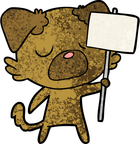 Bir insan tarafından çizilmiş çizgi film köpeği.