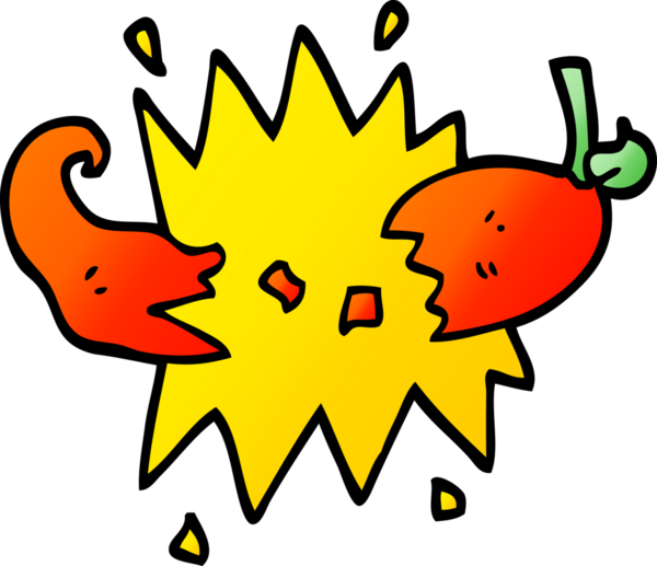 vektör gradyan çizim karikatürü bir insan tarafından çizilmiş kırmızı acı biber