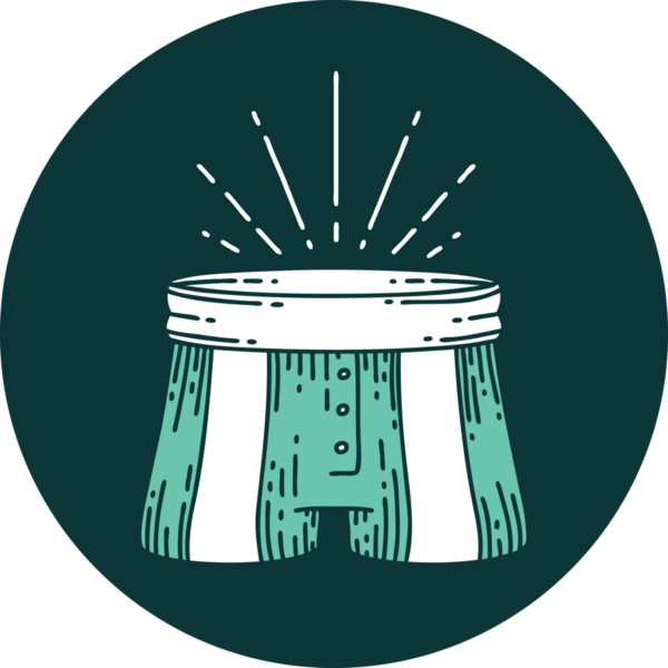 Bir insan tarafından çizilmiş dövme tarzı şort ikonu