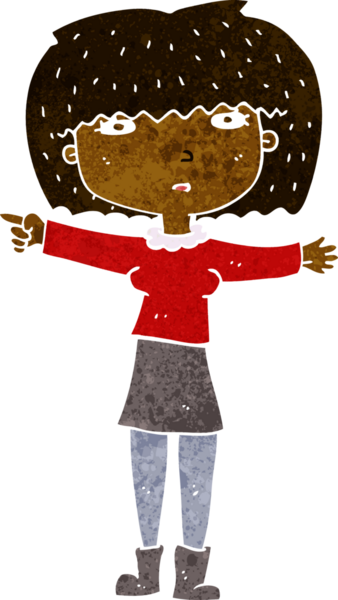 Çizgi film kızı bir insan tarafından çizilmiş