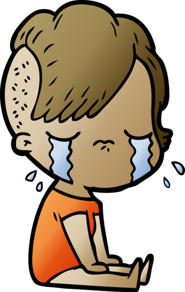 Bir insan tarafından çizilmiş ağlayan bir kız.