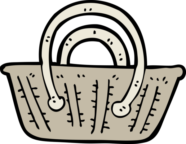 Bir insan tarafından çizilmiş karikatür sepeti.