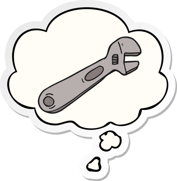 Düşünce baloncuklu çizgi film anahtarı insan tarafından çizilmiş bir çıkartma gibi.