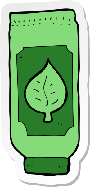 Bir insan tarafından çizilmiş bitkisel bir karikatür çıkartması.