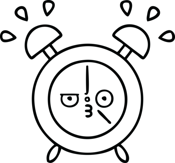 Bir insan tarafından çizilmiş bir alarm saati çizimi