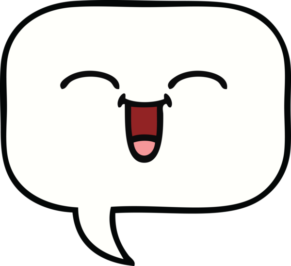 Bir insan tarafından çizilmiş şirin bir konuşma balonu karikatürü.