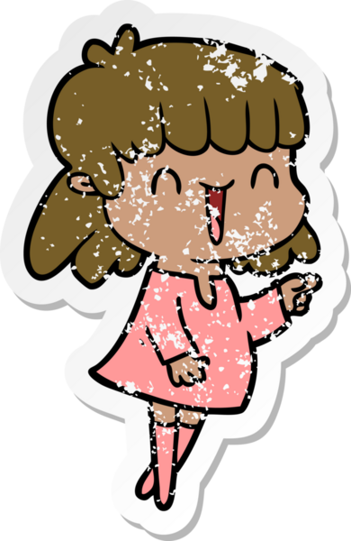 Bir insan tarafından çizilmiş karikatür bir kadının sıkıntılı çıkartması.