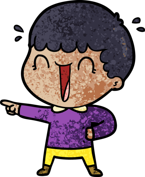 Bir insan tarafından çizilmiş, gülen çizgi film adamı.