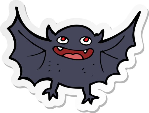 Bir insan tarafından çizilmiş bir vampir yarasanın çıkartması.