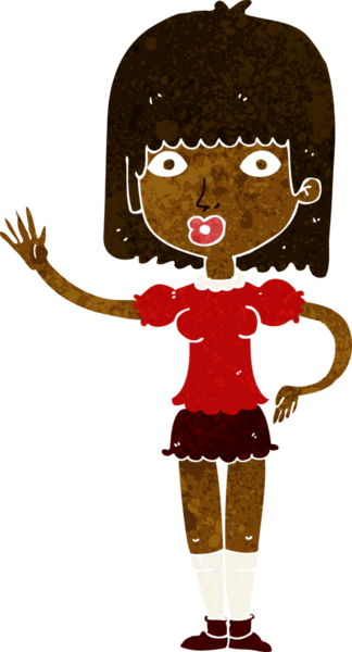 Bir insan tarafından çizilmiş karikatür kadın.