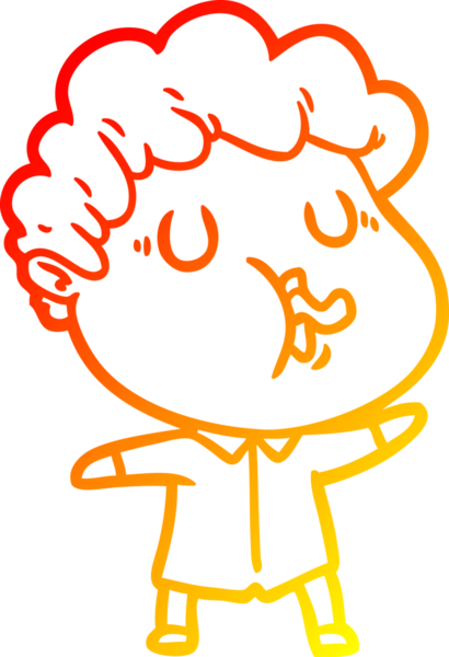 Bir insan tarafından çizilen çizgi film karakterinin sıcak çizgi çizimi.