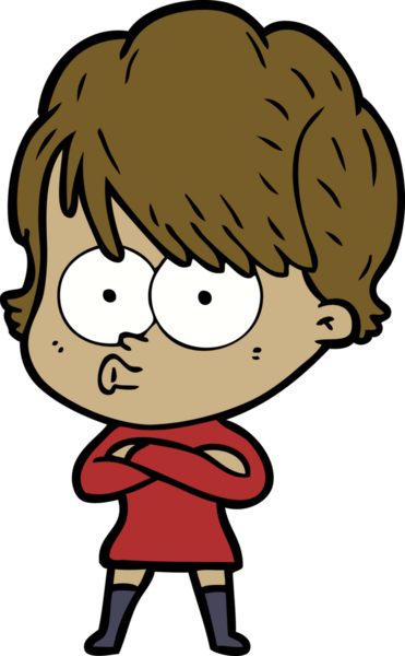 Bir insan tarafından çizilmiş karikatür kadın.