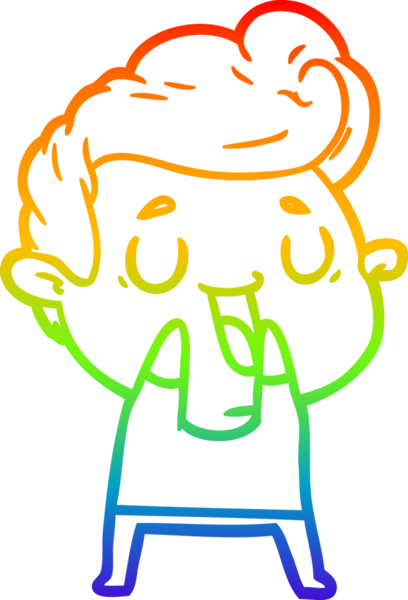 gökkuşağı gradyanı çizimi bir insan tarafından çizilmiş mutlu bir çizgi film adamı