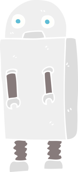 Bir insan tarafından çizilmiş robotun düz renk çizimi