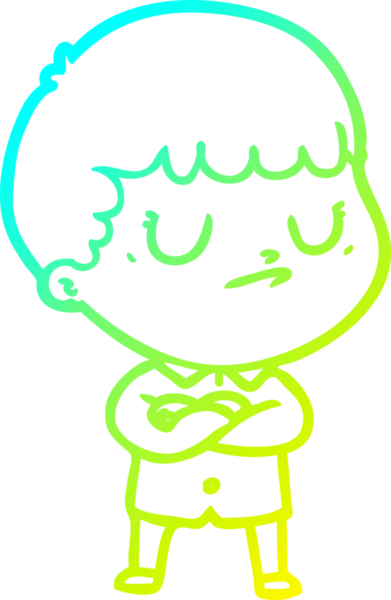 Bir insan tarafından çizilmiş soğuk gradyan çizgi film karakteri.