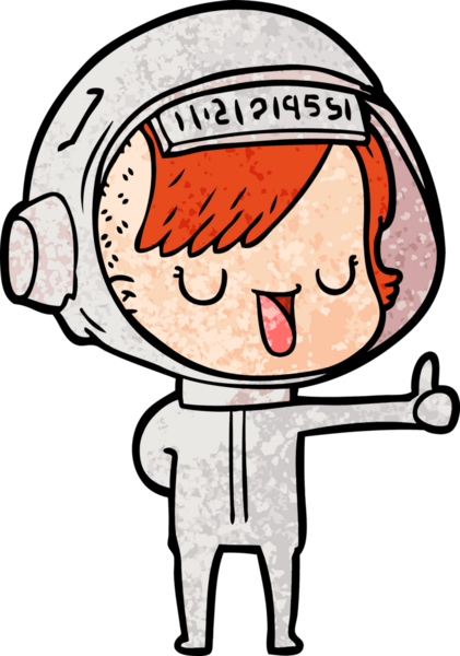 Bir insan tarafından çizilmiş astronot kadın.