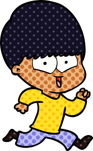 Bir insan tarafından çizilmiş mutlu çocuk çizgi filmi.