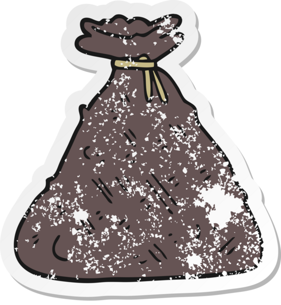 Bir insan tarafından çizilmiş eski bir karikatür çıkartması.