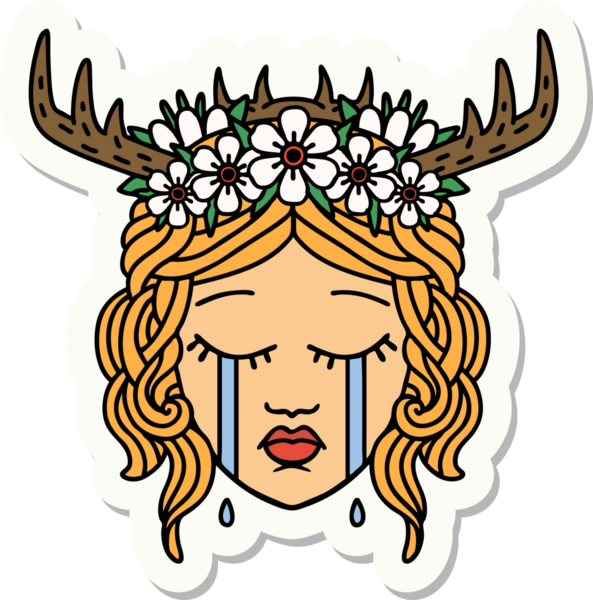 Bir insan tarafından çizilmiş ağlayan insan rahibin çıkartması.